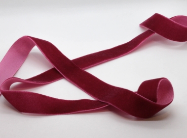 Samtband 15mm dunkel-pink